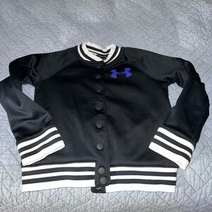 Under Armour Unisex Campus Warm-Up Jacket Black/White Sz Youth XS